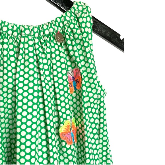 Mim-Pi Butterfly Green Dress Sz 122 (7Y)  EUC - Picture 5 of 8